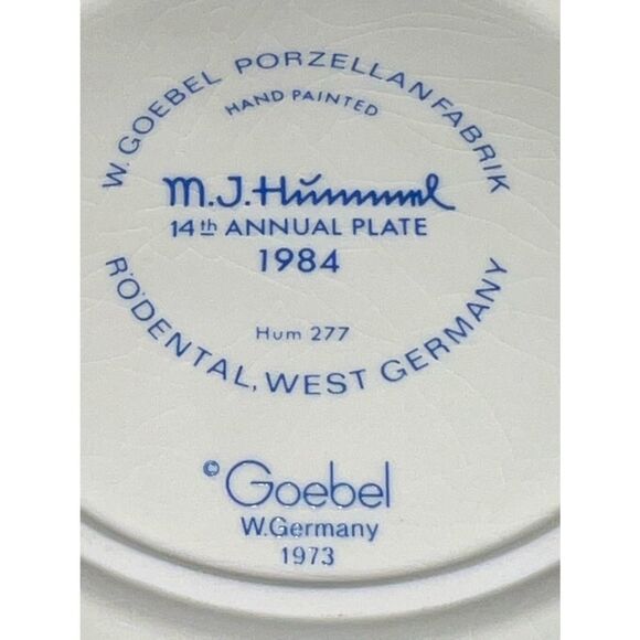 Goebel M.J. Hummel Annual Plate 1984 - Picture 6 of 10